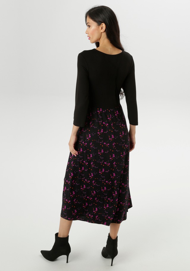 Aniston SELECTED Midikleid farbharmonischen, floralem Alloverdruck - NEUE KOLLEKTION
