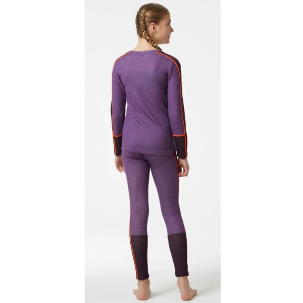 Ensemble thermique HELLY HANSEN JR LIFA MERINO MIDWEIGHT SET CRUSHED GRAPPE