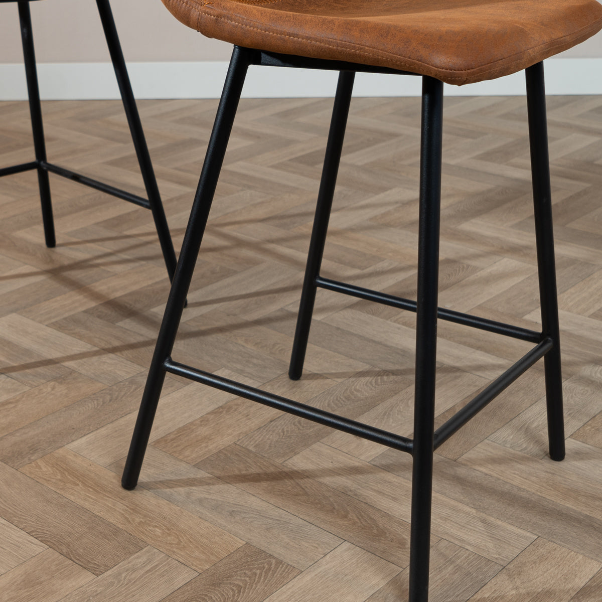 Bronx71 IndustriÃ«le barkruk Mikky cognac eco-leer 65-78 cm