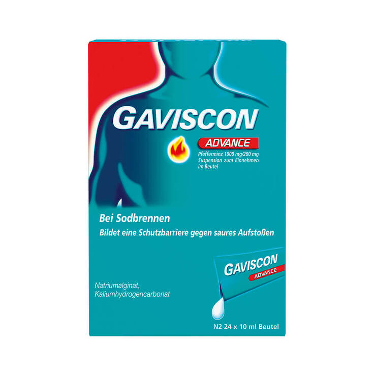 GAVISCON® Advance Pfefferminz Suspension bei Sodbrennen, 12X10 ml