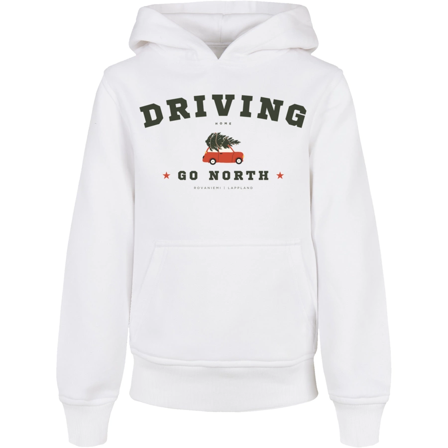 F4NT4STIC Basic Kids Hoodie Driving Home Weihnachten weiß