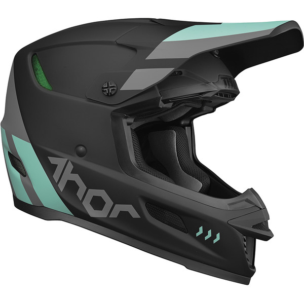 Thor Motocross - Casque Reflex Cube Noir Mat / Mint
