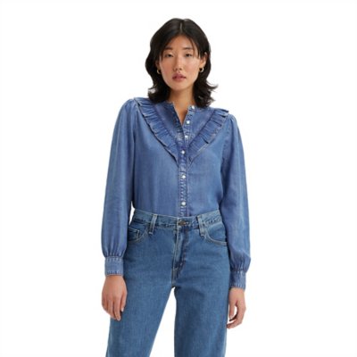 Chemise à manches longues femme Carinna Blouse Denim 0000 In Patche LEVIS