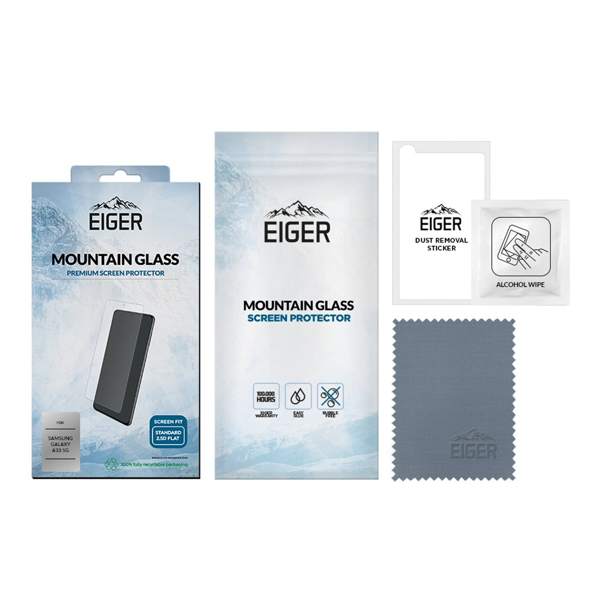 Samsung Galaxy A33 5G Mountain Glass Clear Panzerglas 2.5D Displayschutz Case Friendly (EGSP00822)