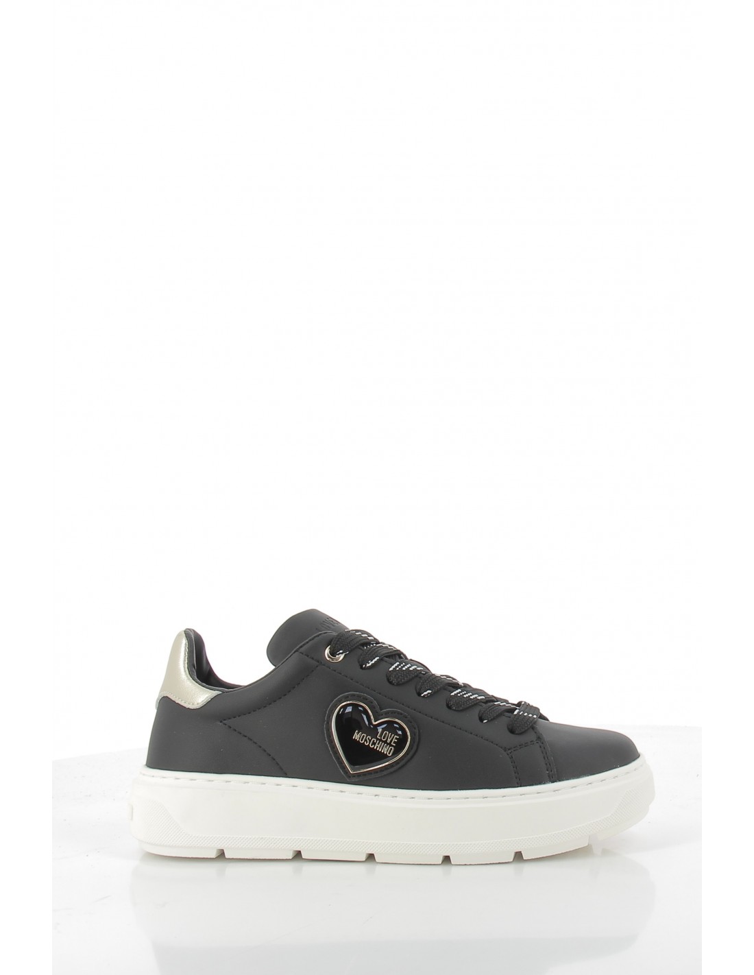 moschino love baskets compensées femme sneakers bold cuir noir