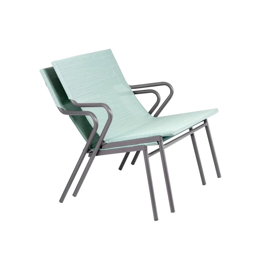 Niedriger Loungesessel mit großem Sitzkomfort Vence Batyline® Duo Blau Mistral Blue