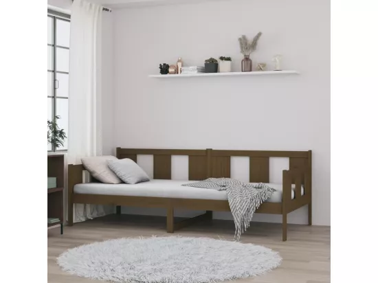Lit de jour sans matelas marron miel bois pin massif 90x190 cm