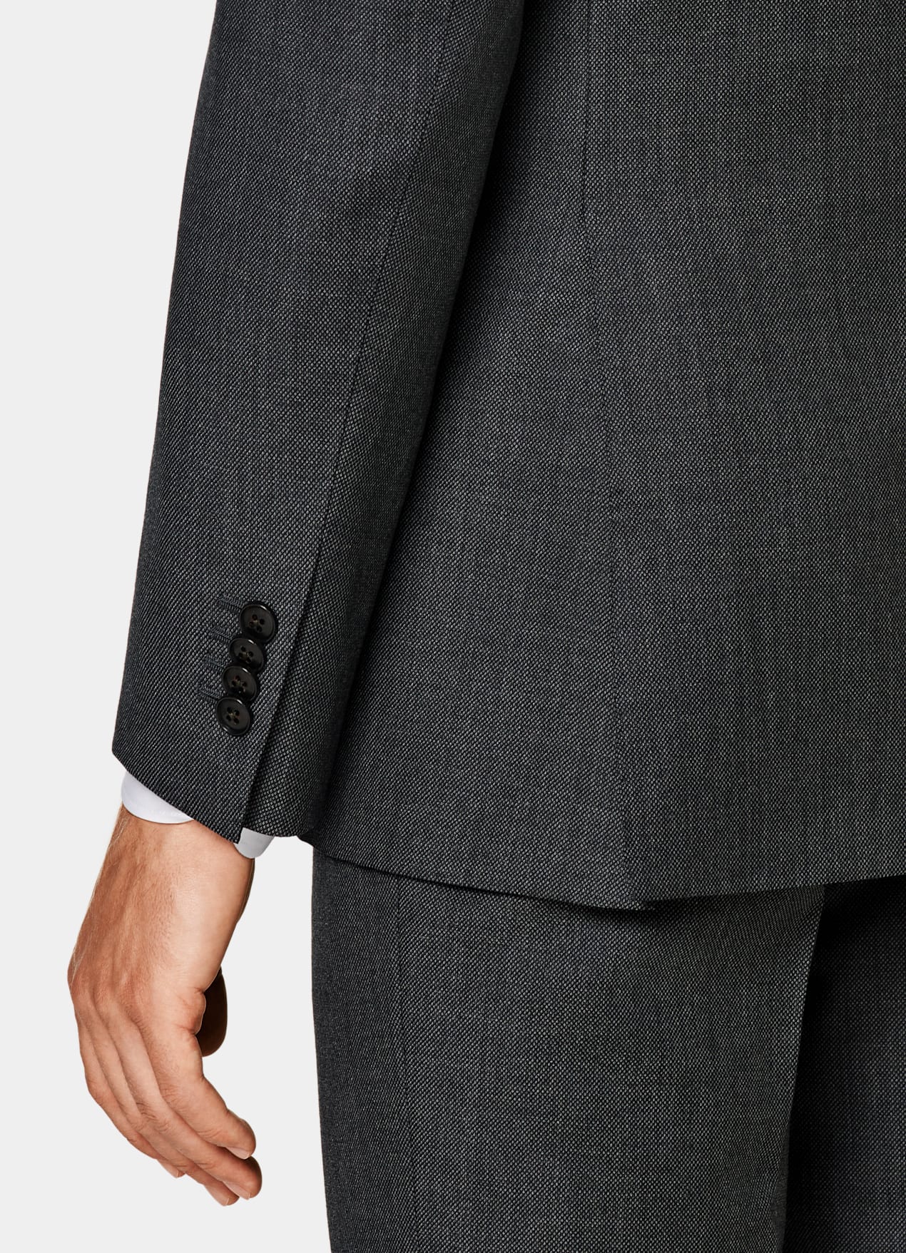 Veste de costume Havana coupe Tailored gris foncé œil-de-perdrix