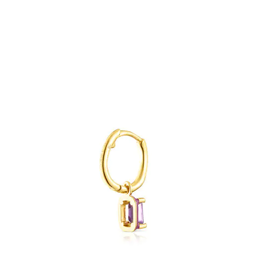 Brinco TOUS Vibrant Colors com ametista e esmalte.