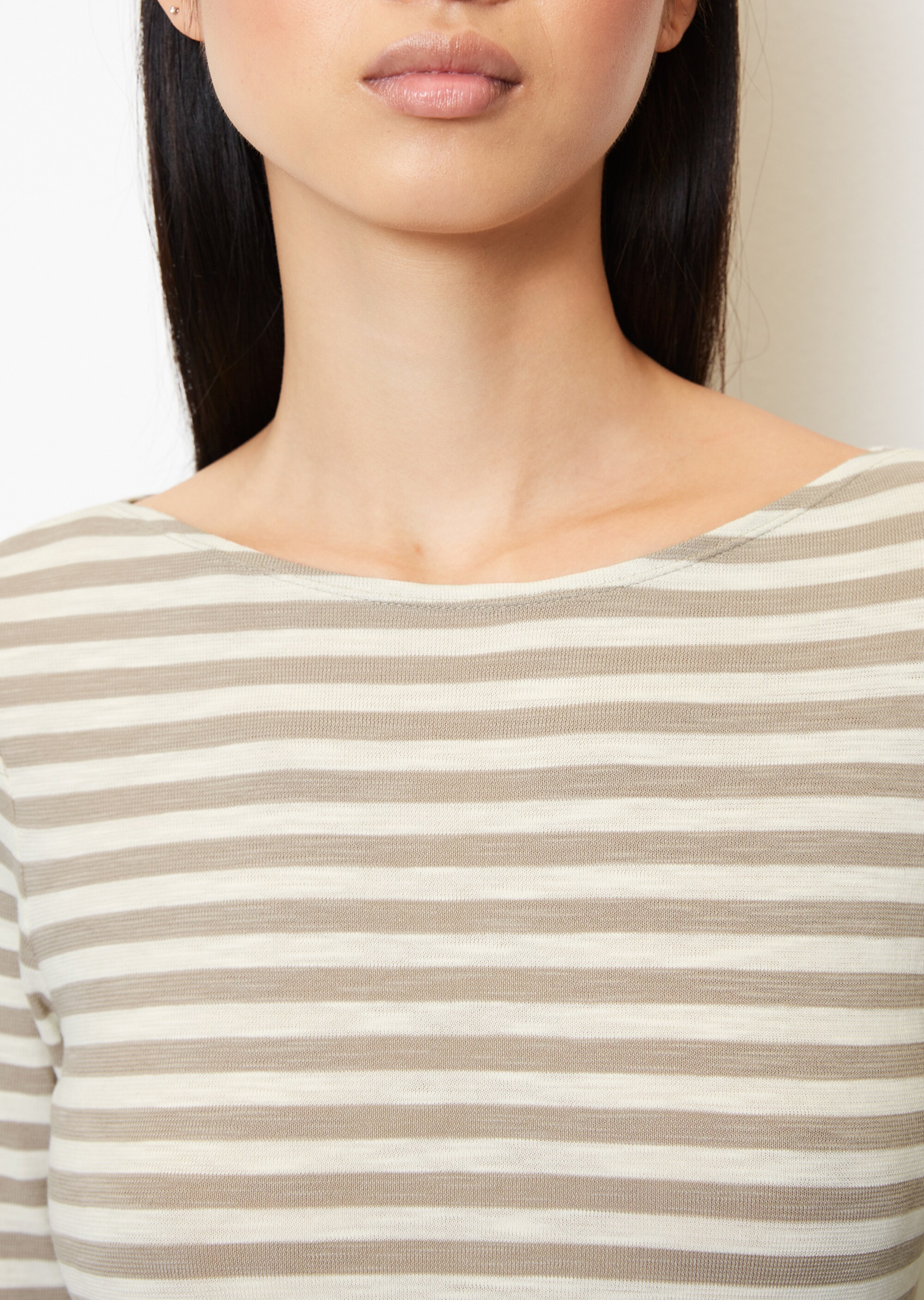 Ringel-Longsleeve regularaus Slubjersey