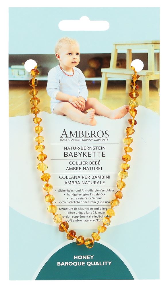 AMBEROS Natur Bernsteinkette Baby Baroque Honey 1 Stk