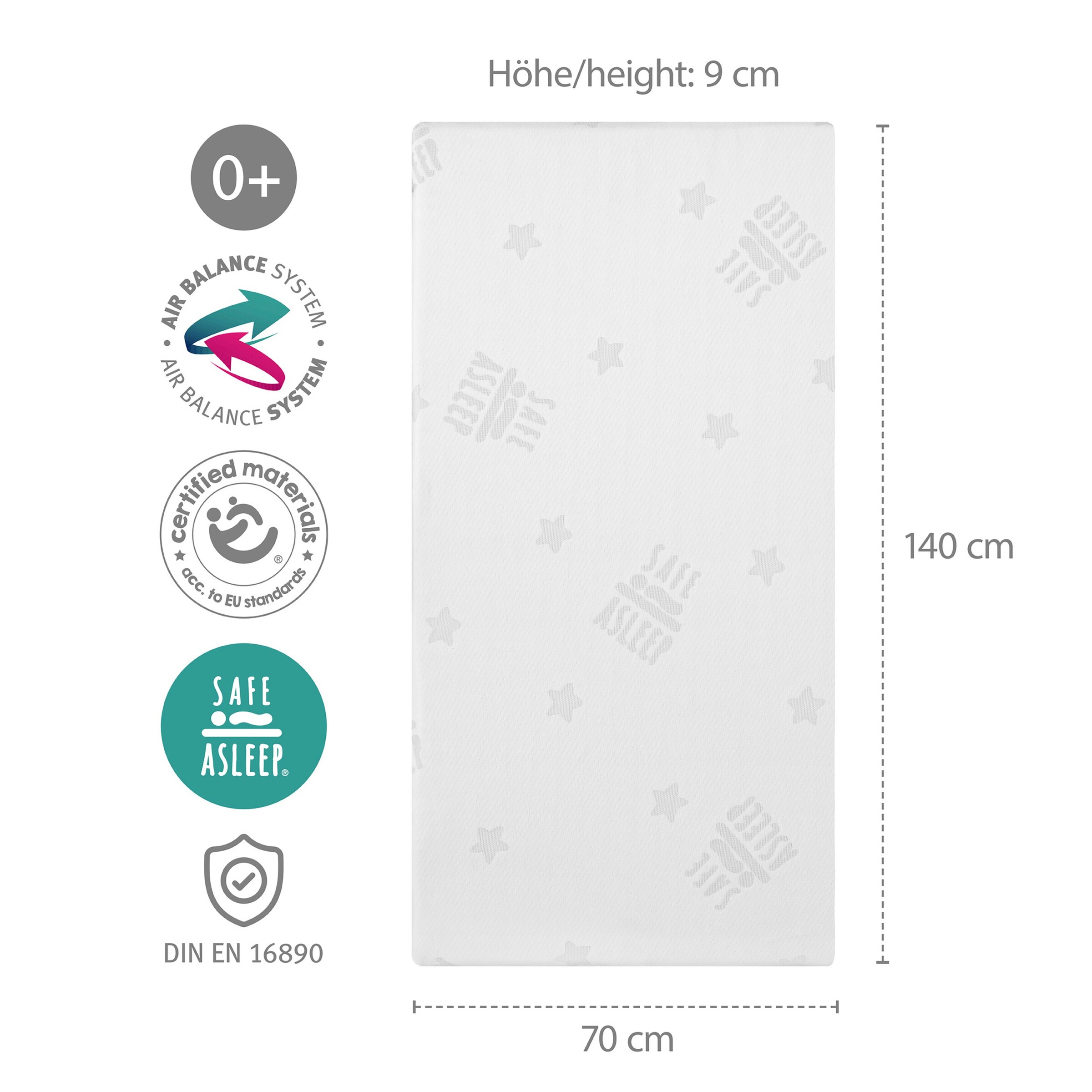 roba Babybettmatratze Air Balance PLUS, 70x140 cm safe asleep®