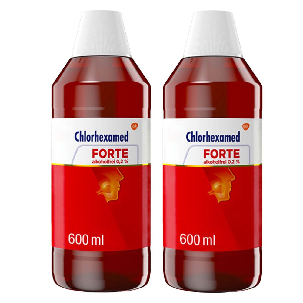 Chlorhexamed FORTE alkoholfrei 0,2 %, Mundspülung, Mundwasser antibakteriell, 2 x 600 ml