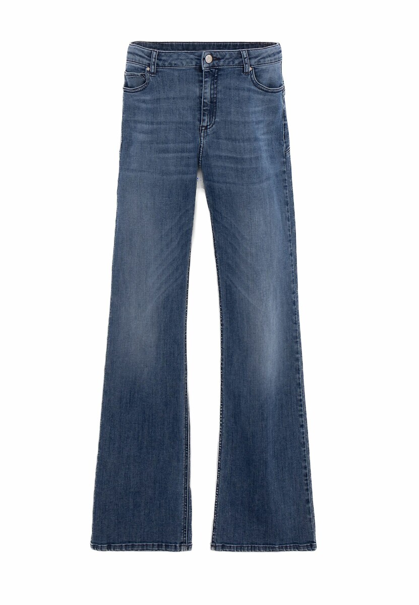 IKKS<br>Calça jeans boca de sino desgastada
