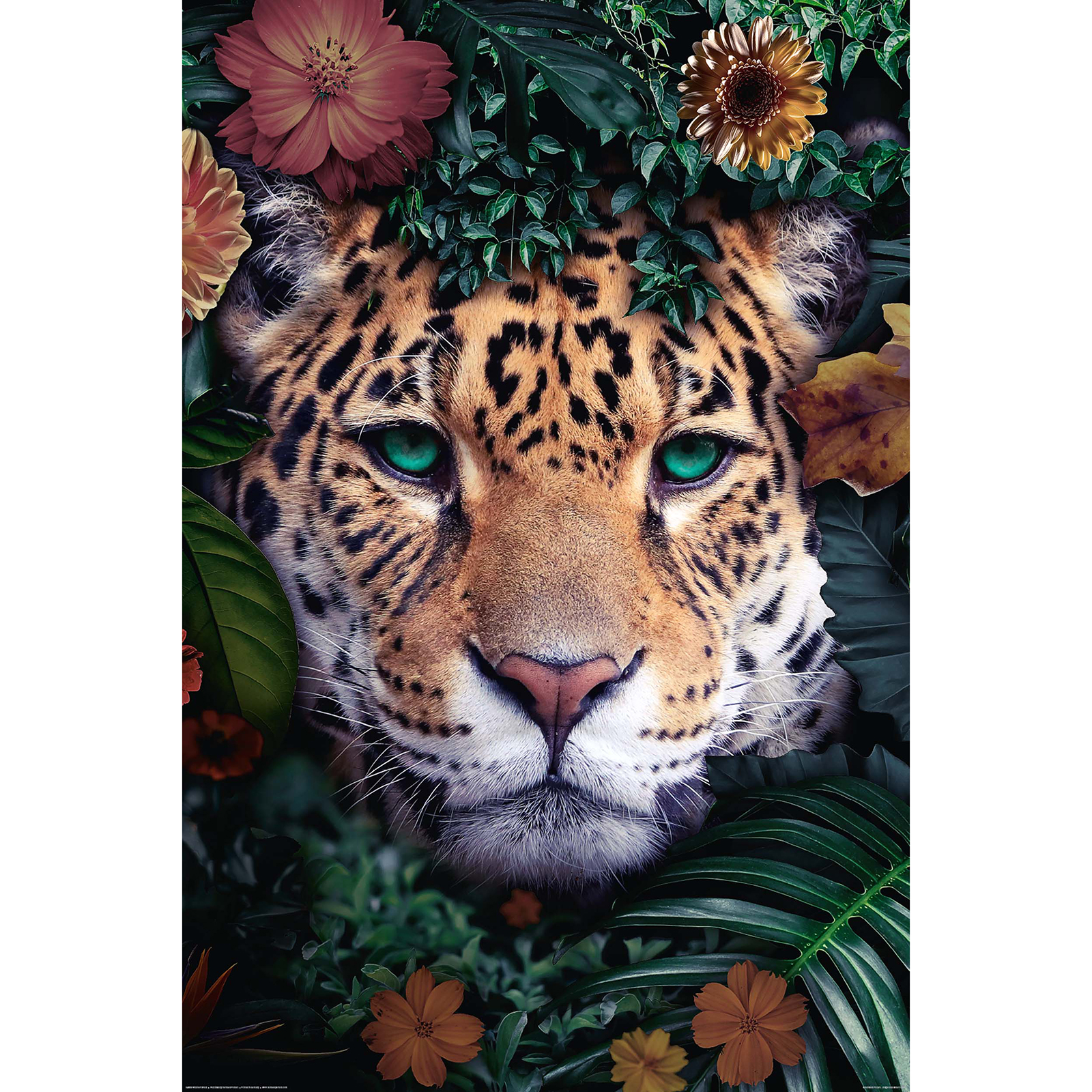 Deco Panel LEOPARD BLUMEN - 60x90 cm