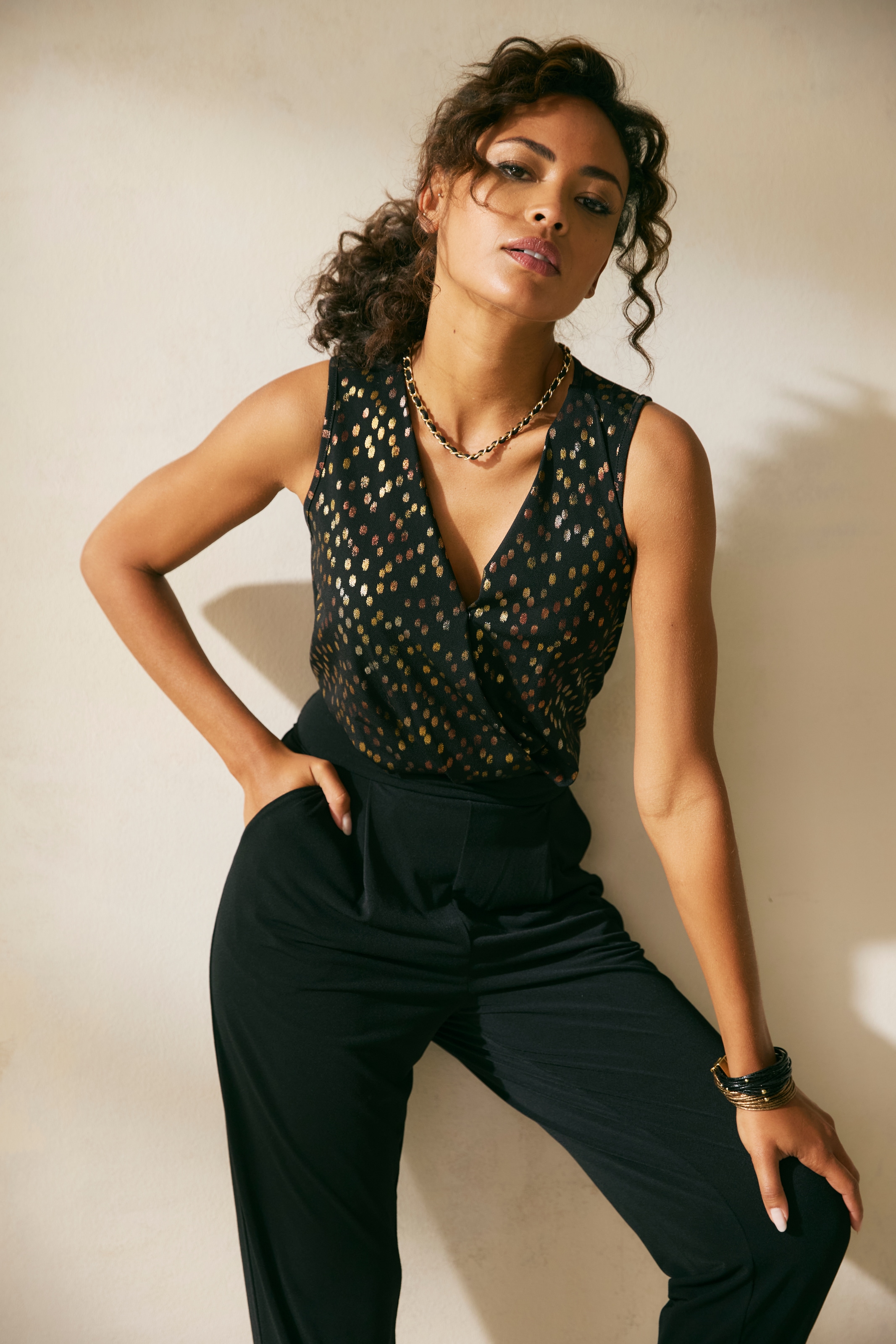 LASCANA Overall , mit bedrucktem Oberteil, eleganter Jumpsuit, Business-Look, festlich