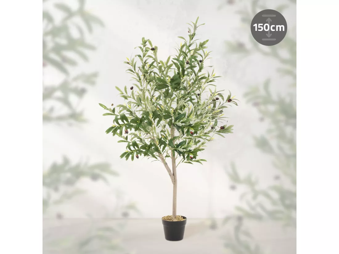 Olivier artificiel Plantes artificielles Arbre artificiel en pot 150 cm