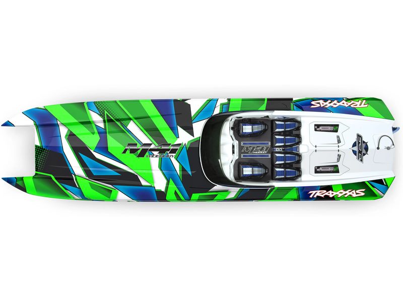 Traxxas M41 Widebody Catamaran Grün ARTR, 1:10 Katamaran Schnellboot mit Brushless Motor