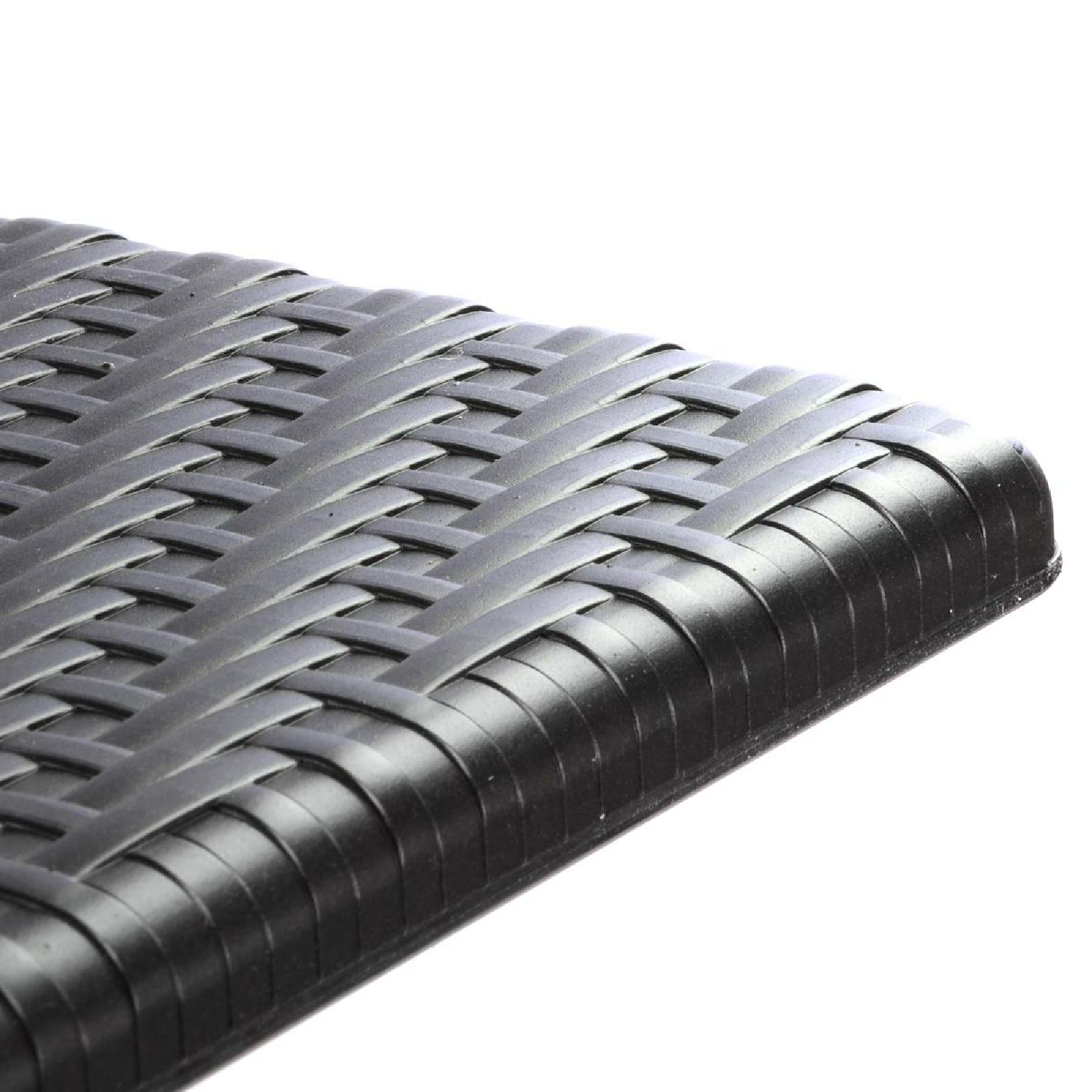 VCM Tisch in Rattan-Optik Balkontisch Gartentisch 75 x 61 x 61 cm klappbar schwarz