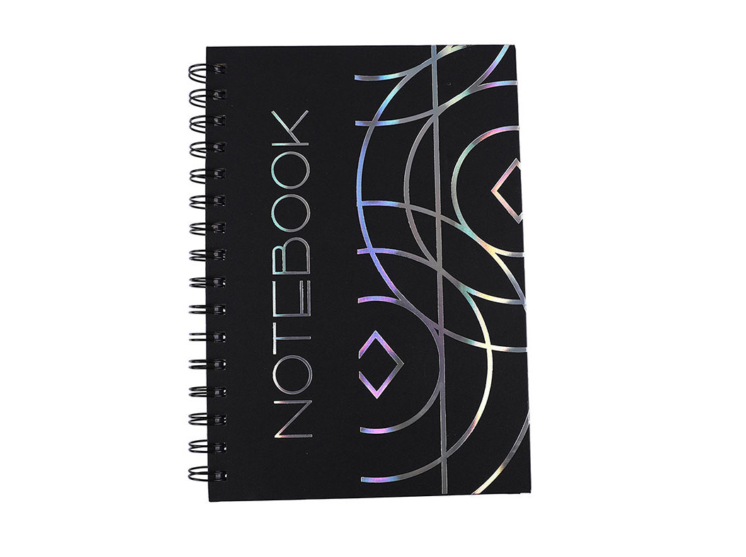 CADERNO A5 ESPIRAL AUCHAN PRETO 80 FOLHAS