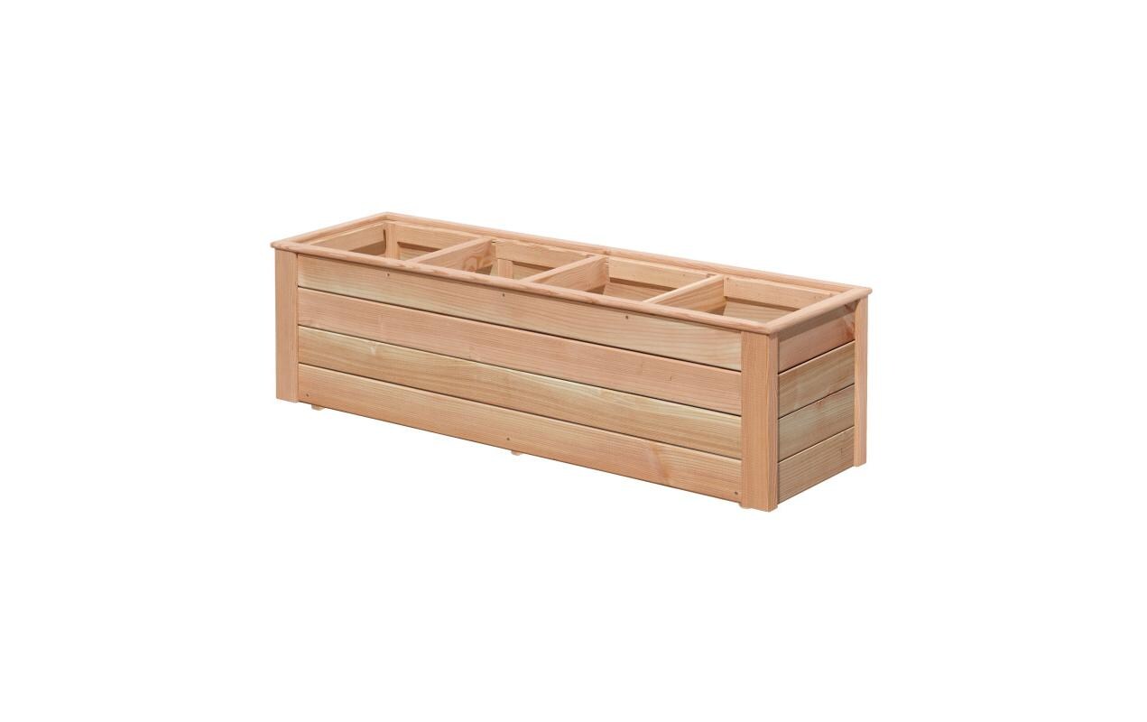 Hochbeet Lärche, 134 x 38 x 39 cm<br>Blumenkasten inkl. 4 Pflanzkasteneinsätze