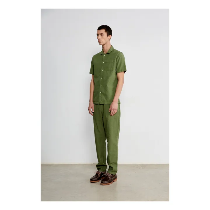 Edmmond Studios Chemisette Seersucker | Vert kaki