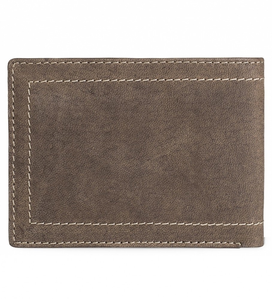 Carteira de couro Lois 201507 marrom - 11,5 x 9 cm -