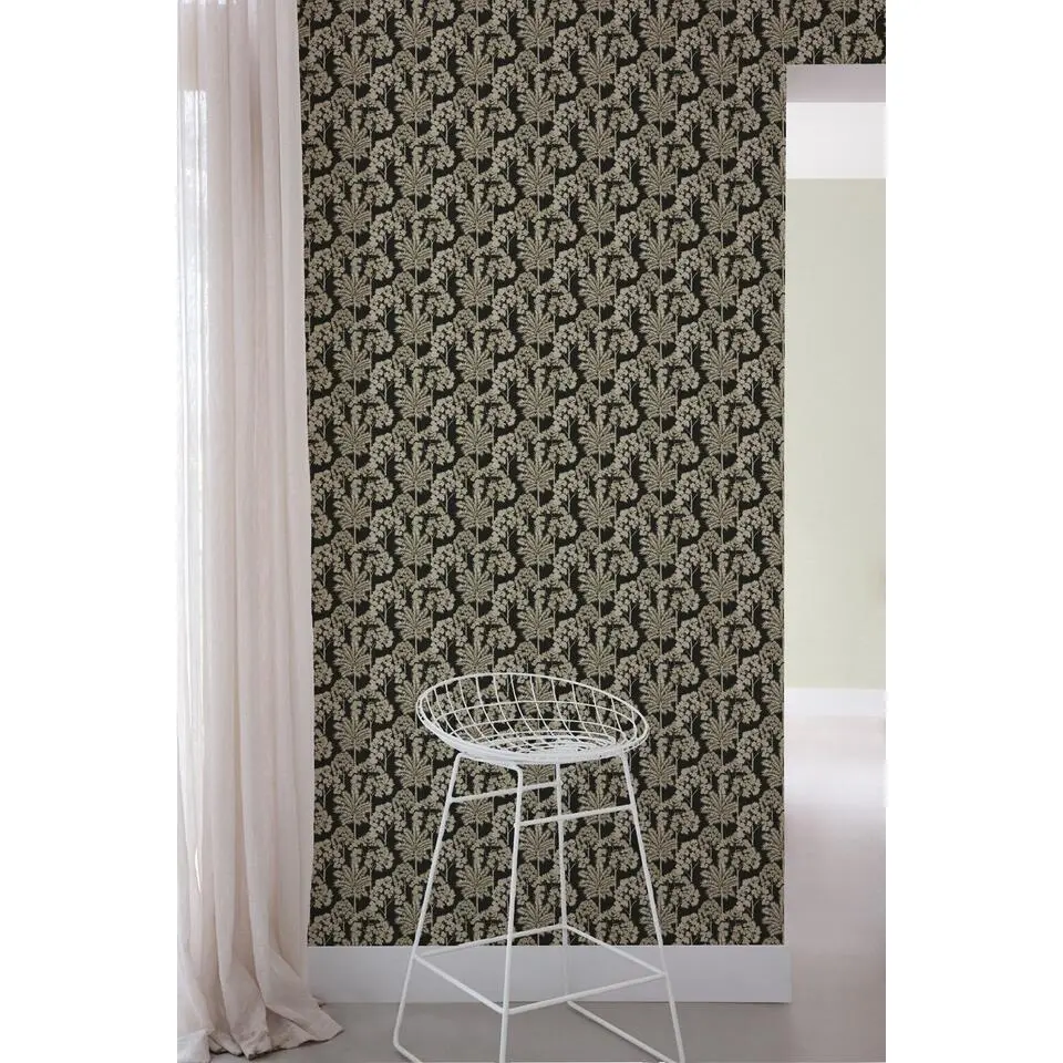 Dutch Wallcoverings Vliesbehang Arcadia palm forest - zwart - 10,05m x 53cm