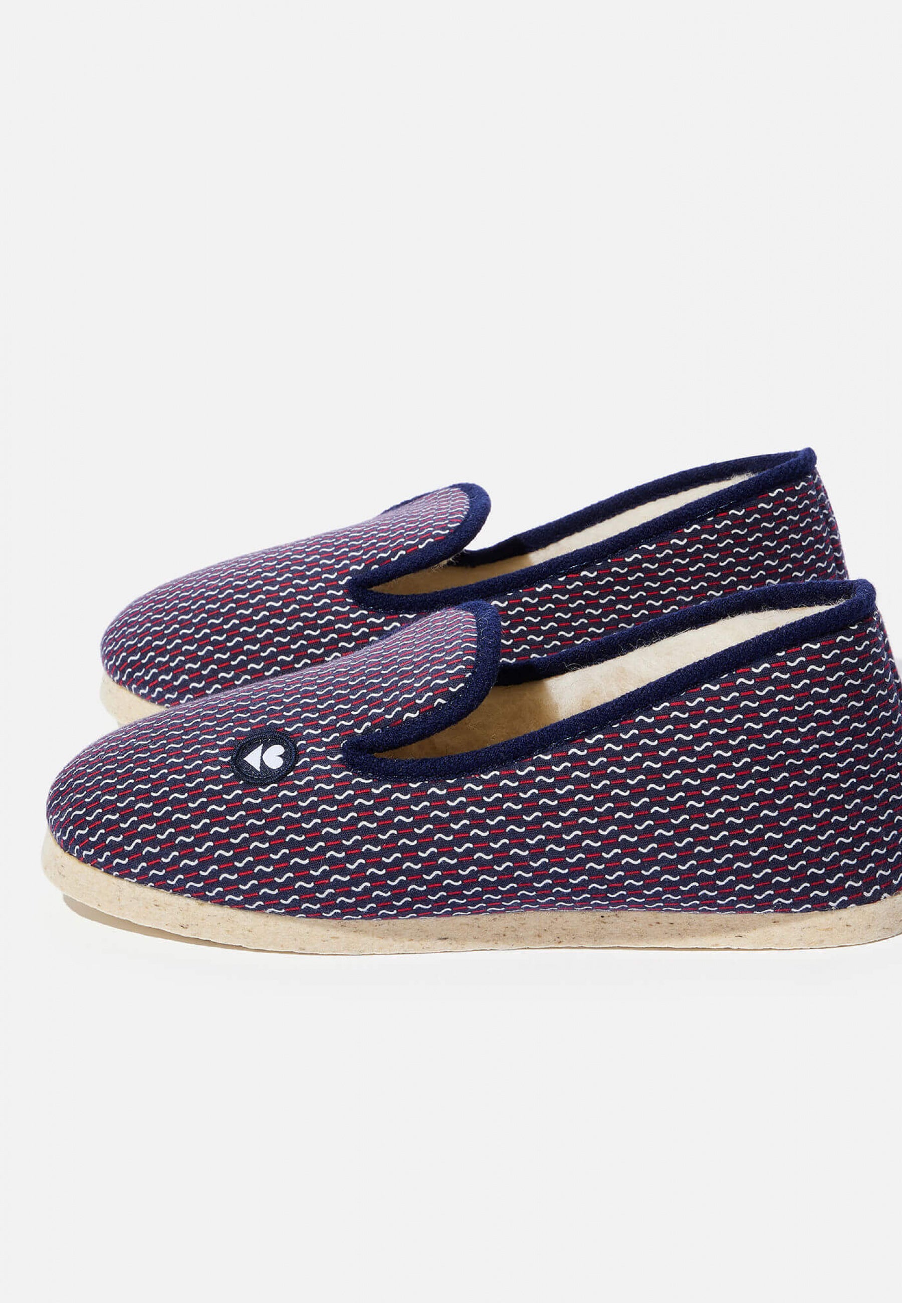 Chaussons d'intérieur en laine-Pantoufles Zig Zag