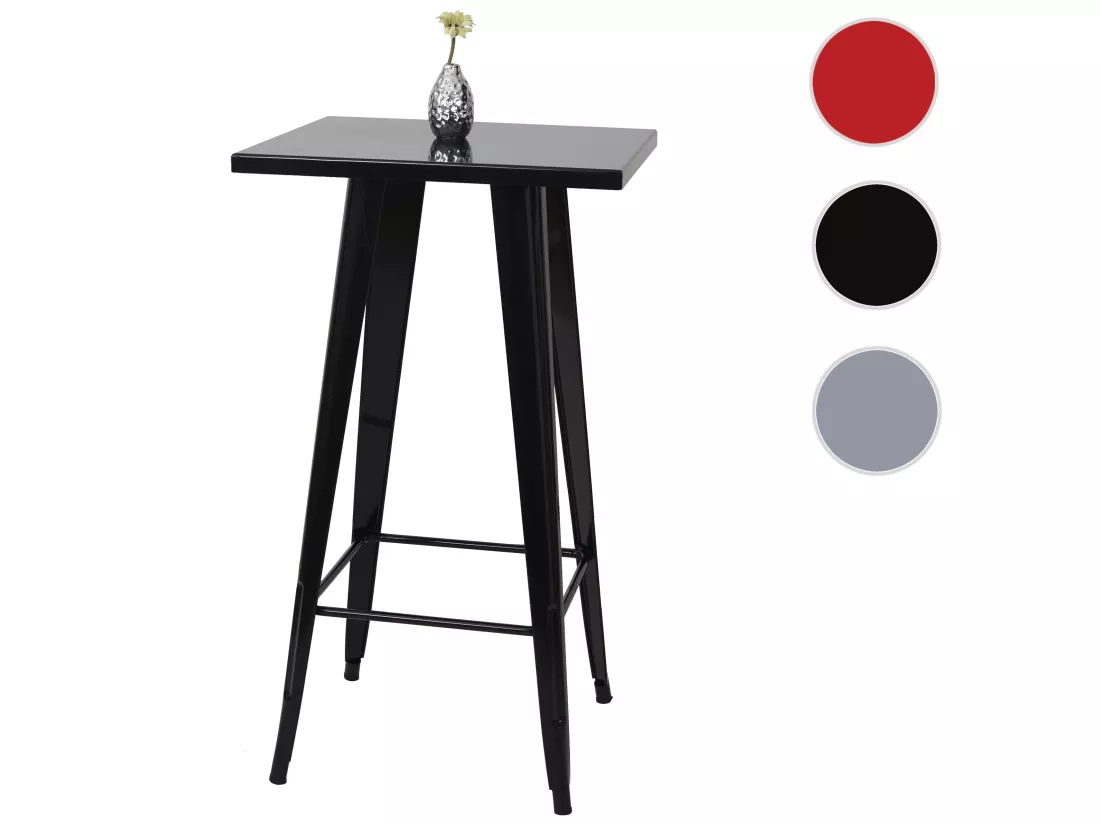 Table haute MCW-A73 Métal, noir