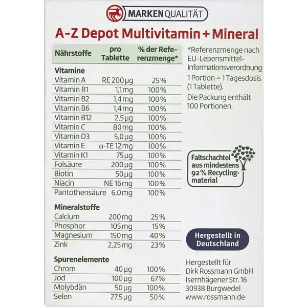 A-Z Depot Multivitamin + Mineral