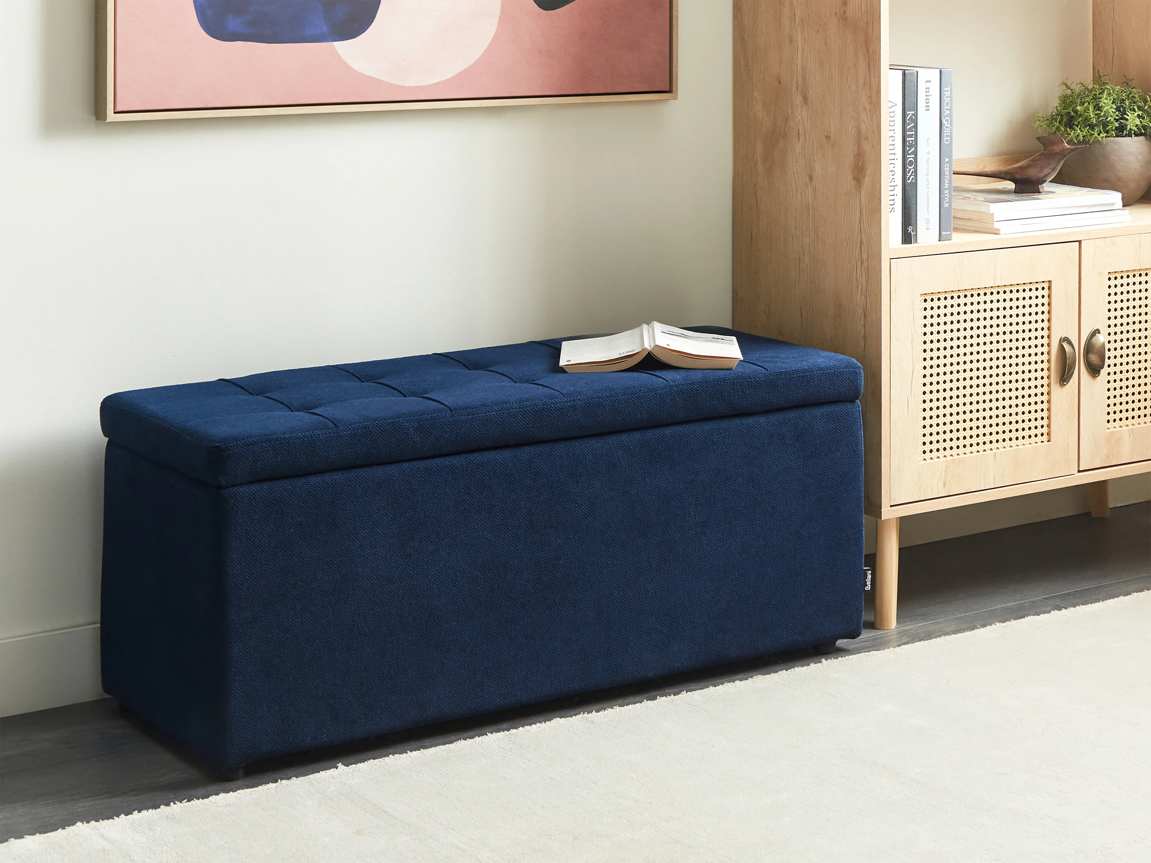 Opbergpoef OREM Stof Marineblauw