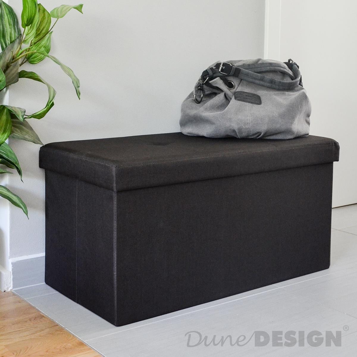 Faltbare Sitzbank 76x38x38 cm inkl. Trennwand Sitztruhe 80L Polsterbank Dunkelbraun