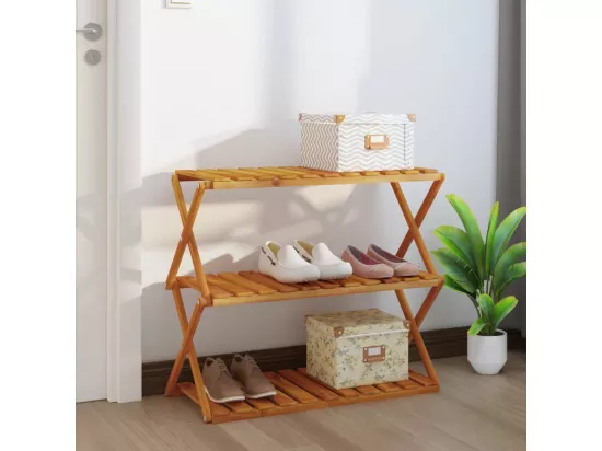 Étagère pliable à 3 niveaux Marron 70x31x63 cm Bois d'acacia