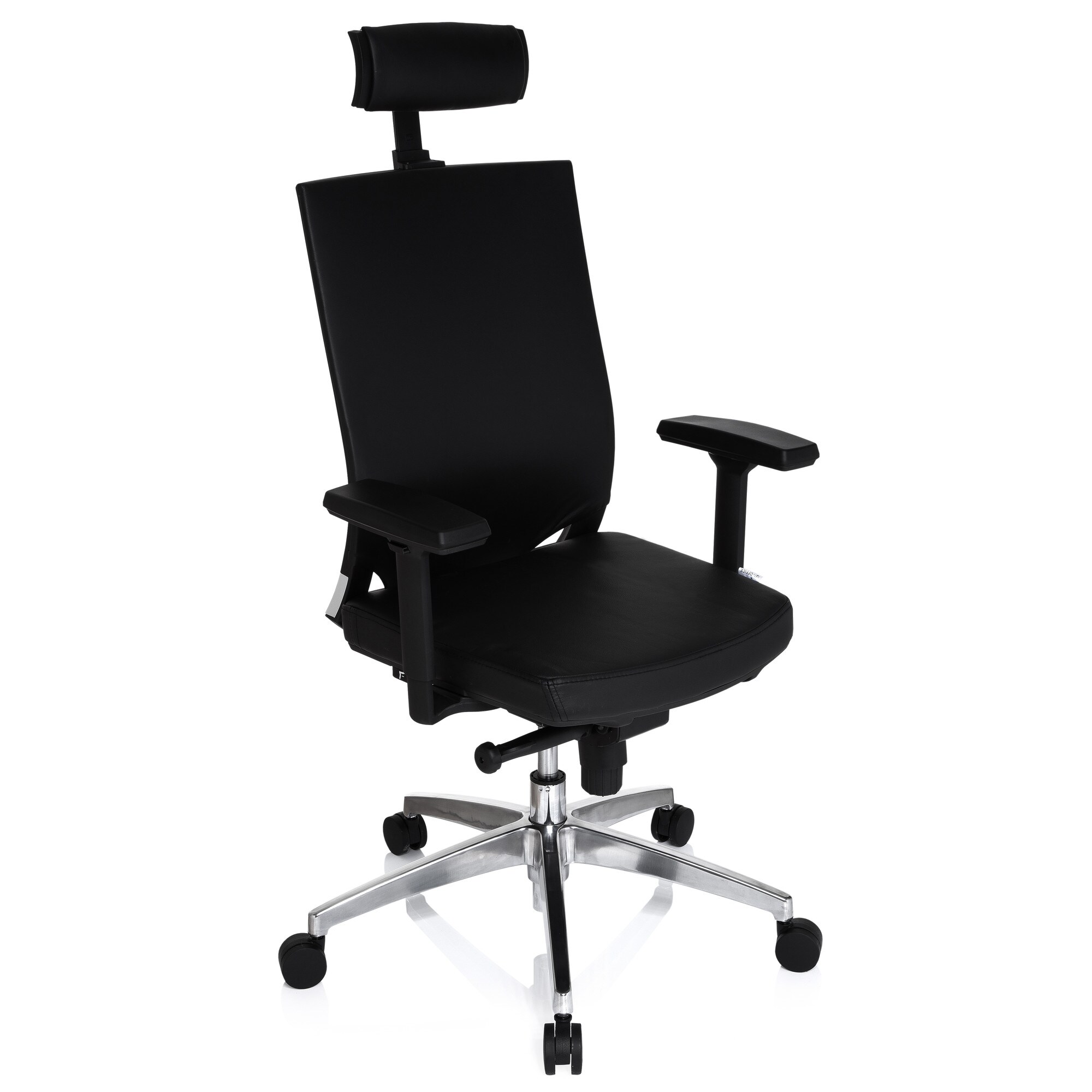 Profi Bürostuhl PORTO MAX HIGH Leder mit Armlehnen (höhenverstellbar) hjh OFFICE