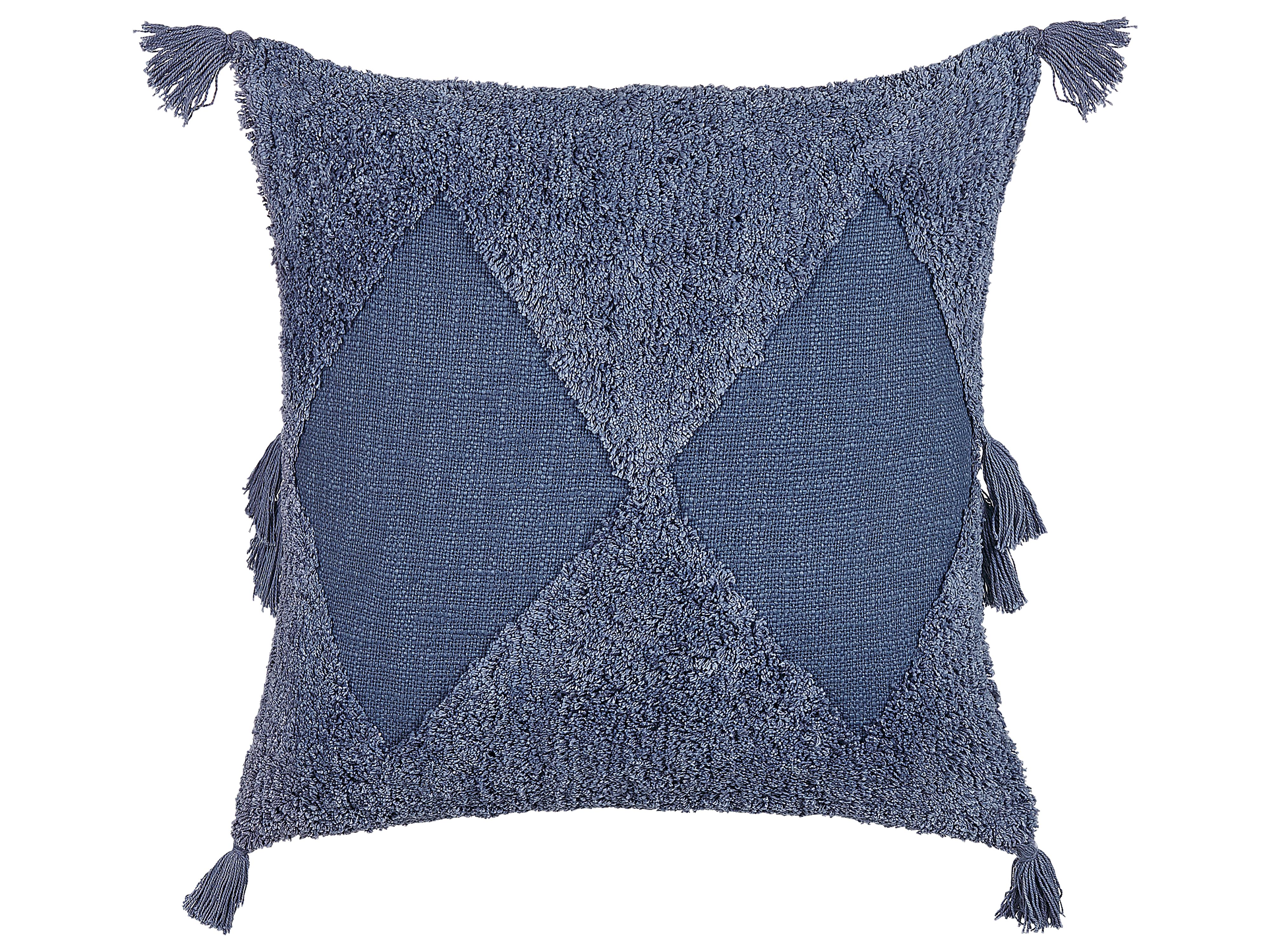 Sierkussen AVIUM Katoen 45 x 45 cm Blauw geometrisch patroon