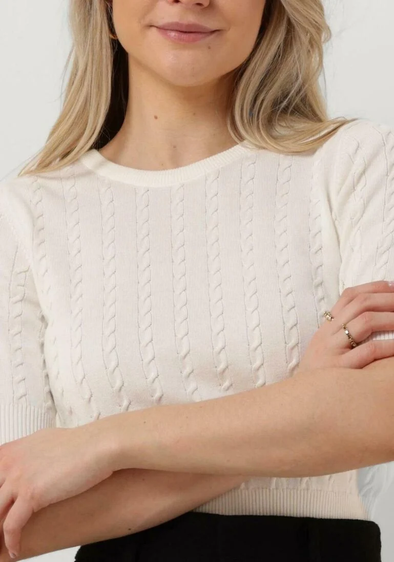 VANILIA ecru vanilia trui cable knitted top