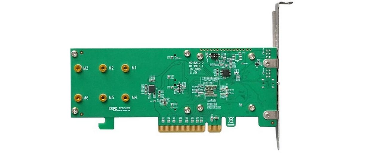 RAID-Controller SSD6202A PCI-Ex8v3 - 2x M.2 NVMe, bootfähig<br>SSD6202A Treiberloser, bootfähiger 2x M.2 PCIe Gen3 x8 NVMe RAID Controller