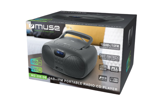 Muse MD-208 DB cd-speler Draagbare cd-speler Zwart