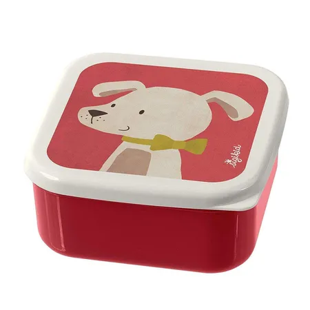 Sigikid Brotdosen Motiv Hund 3er Set, rot