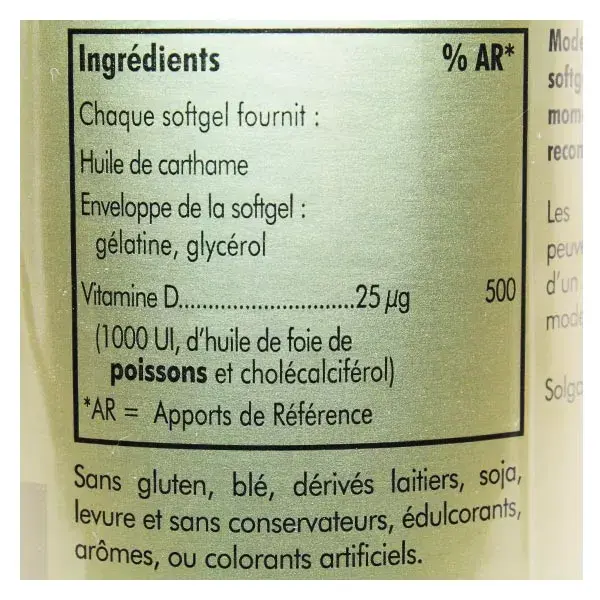 Solgar Vitamina D3 1000 UI 100 cápsulas moles
