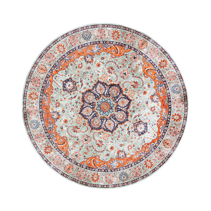 Rond vintage vloerkleed - Imagine Medaillon Groen | Rijk
