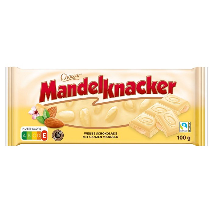 CHOCEUR Mandelknacker 100 g, Weiße Schokolade Mandel
