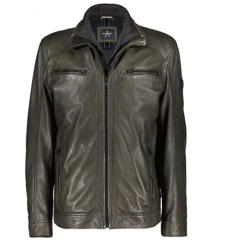 Donders leren heren jas 52514 olijf