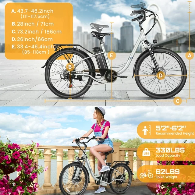 Gocio 500W Electric Bike for Adults, 26