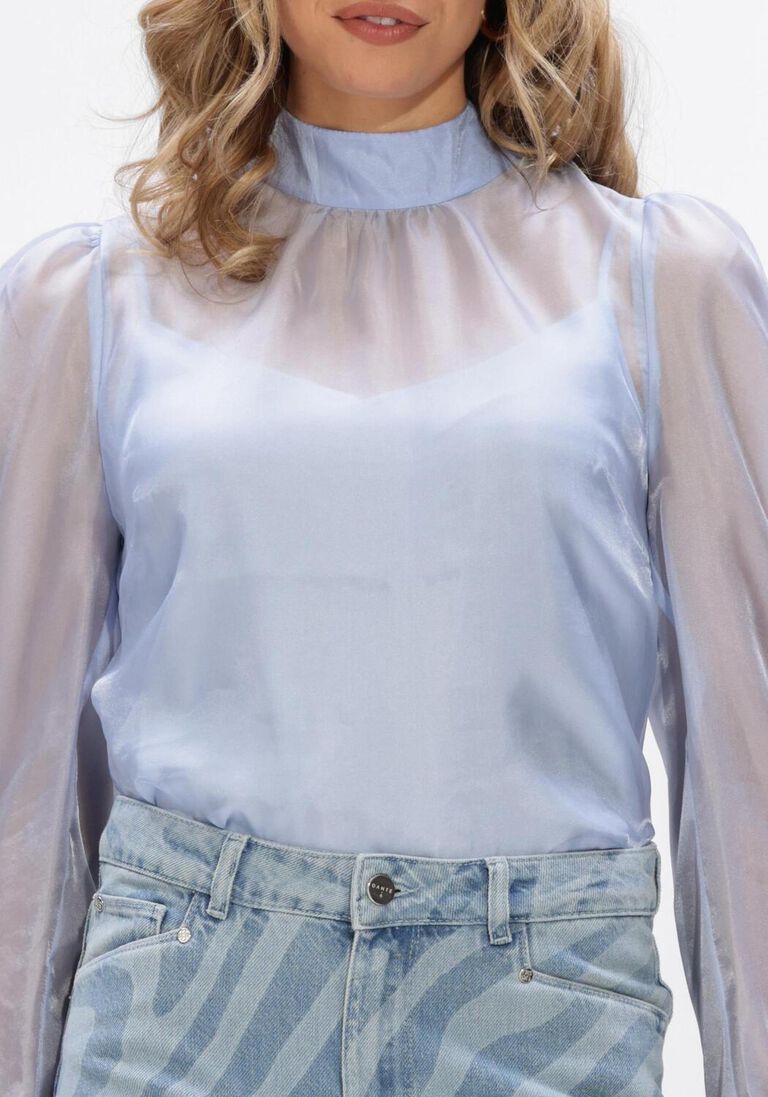blauwe dante6 blouses ocean puffy sleeve top