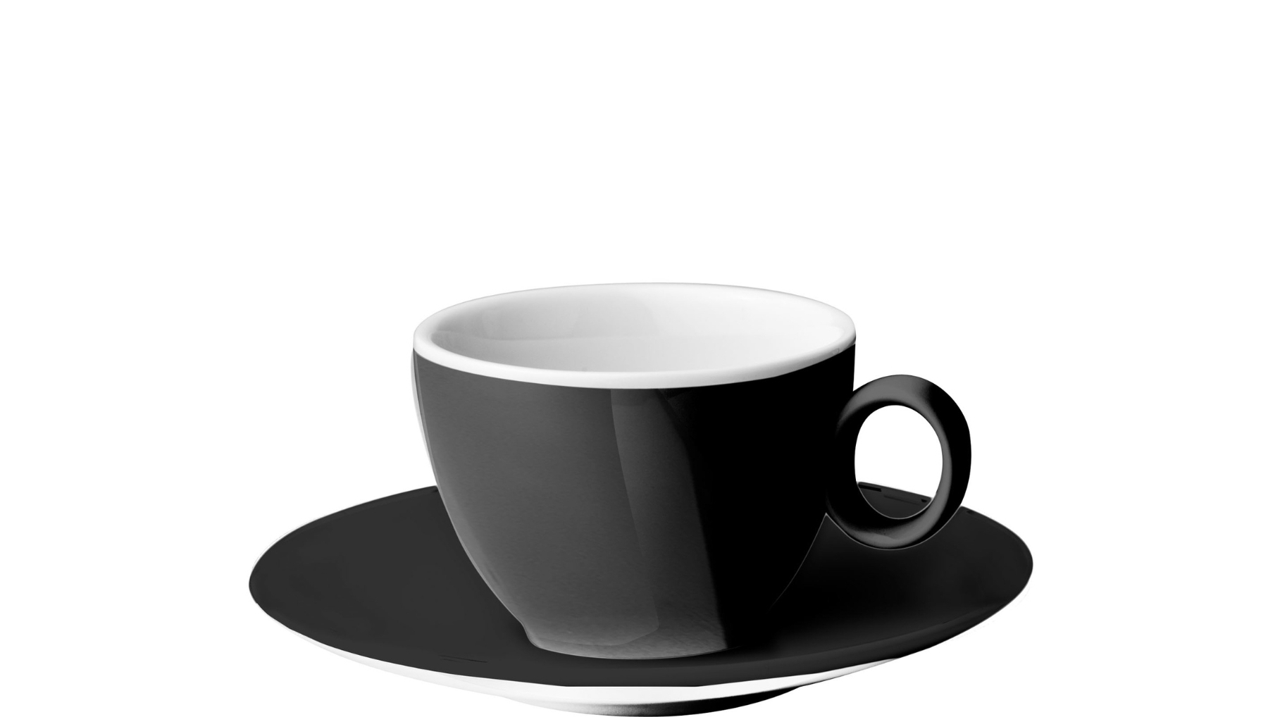 Brunner Espressotasse mit Untertasse 10 cl schwarz, weiß