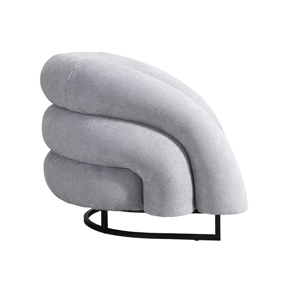 HOME DELUXE fauteuil MACA fluweel stof beige - 95 x 73 x 88 cm