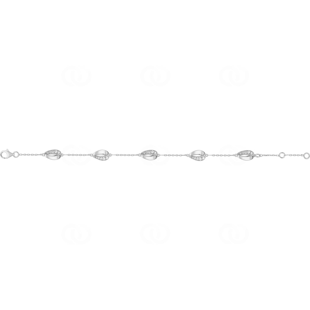 Armband 925 Silber rhodiniert mit Zirkonia 18cm