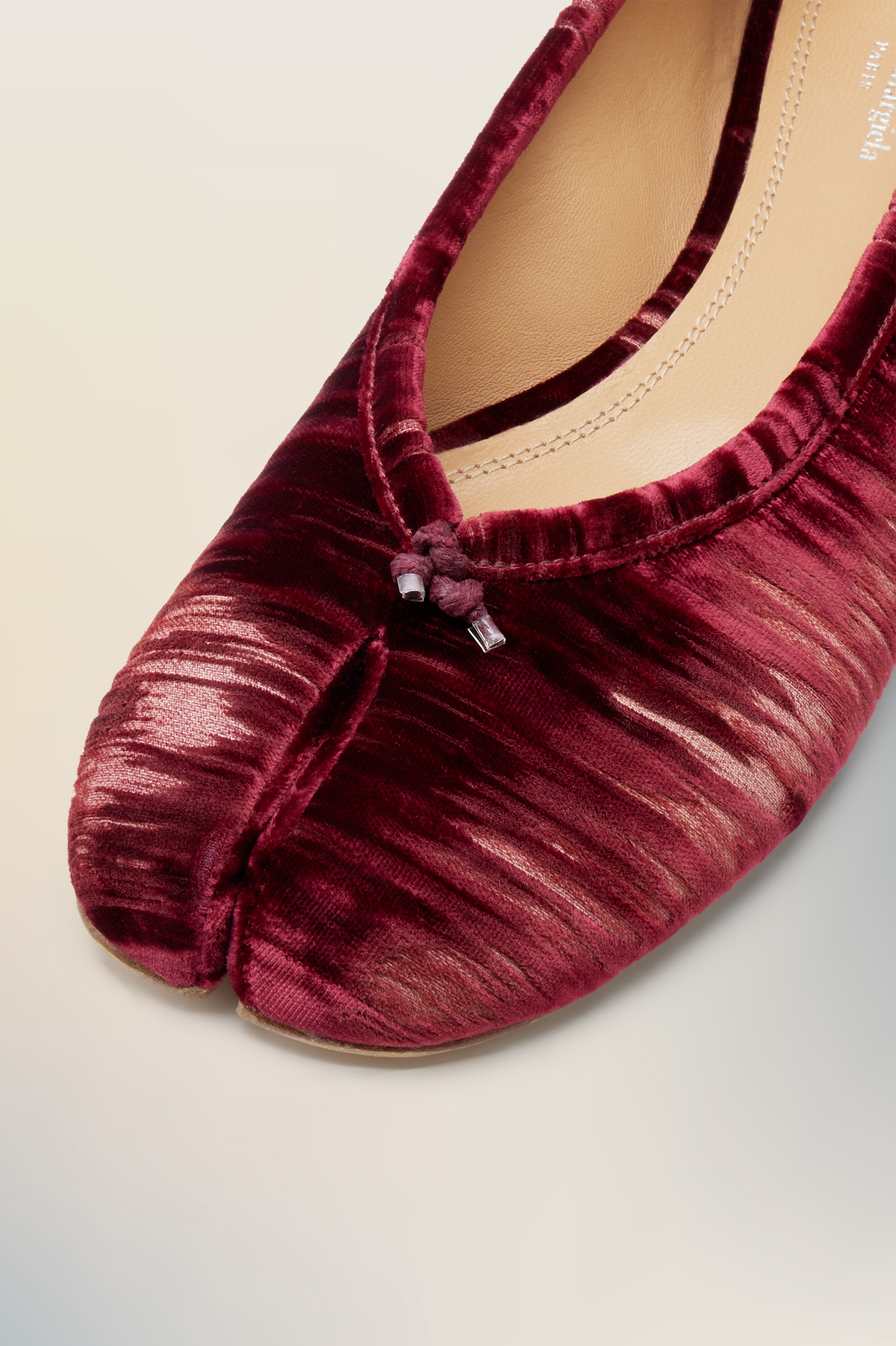Ballerines Tabi rouges en viscose - femme Rouge cordovan